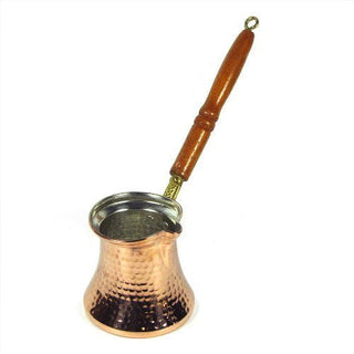 Turkish Coffee Pot (cezve/ibrik) With Wooden Handle - Medium 10 Oz  - B0114D5UBU