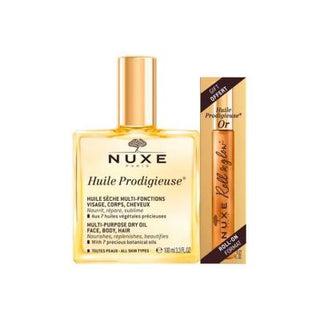 Nuxe Huile Prodigieuse: Multi-Purpose Dry Oil Set - Moisturize, Nourish & Add Radiant Shimmer to Skin & Hair | Natural, Fast Absorbing, Paraben-Free Nuxe Huile Prodigieuse: Dry Oil for Radiant Skin & Hair Nuxe Huile Prodigieuse, Multi-Purpose Dry Oil, Shimmering Dry Oil, Dry Oil for Skin and Hair, Natural Skincare, Moisturizing Oil, Radiance Oil, Fast Absorbing Oil, Hypoallergenic Skincare, Paraben Free Oil, Dry Oil, Skin and Hair Care, Almond Oil, Argan Oil, Sesame Oil, Moisturizer, Shine Enhancer, Lightwe