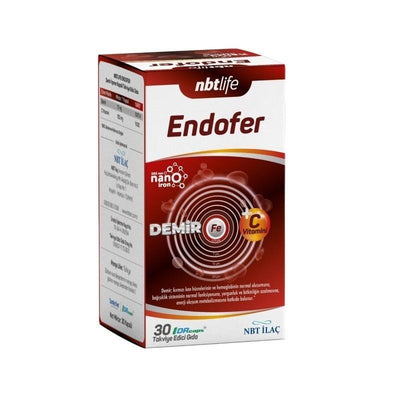 NBTLife Endofer Iron & Vitamin C Supplement - 30 Capsules for Healthy Iron Levels & Immune Boost
