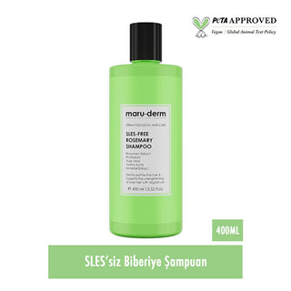 Maruderm Rosemary Shampoo 400ml: SLES & Sulfate-Free Vegan Shampoo for Hair Growth, Shine & Fullness - Natural Shampoo for All Hair Types Maruderm Rosemary Shampoo: Sulfate-Free for Hair Growth & Shine rosemary shampoo, SLES-free shampoo, sulfate-free shampoo, vegan shampoo, hair growth shampoo, natural shampoo, shampoo for all hair types, rosemary extract shampoo, shampoo for shinier hair, shampoo for fuller hair, shampoo, hair care, rosemary, hair growth, sulfate-free, vegan, natural, shinier hair, fuller