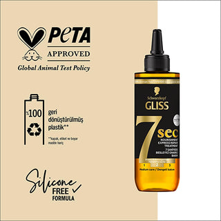Gliss 7 Sec - 7 Second Express Nourishing Hair Cream for Dry & Damaged Hair, 6.76 fl oz Gliss 7 Sec Hair Cream for Dry Hair - 6.76 fl oz hair nourishment, quick hair care, dry hair repair, hair softening, Oleic Acid hair care, Marula Oil benefits, hair cream, hair repair, dry hair solution, damaged hair care, Gliss 7 Sec, express hair nourishment, hair care product, 200ml, 6.76 fl oz