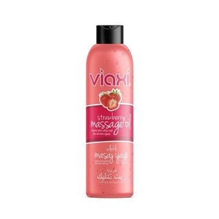 viaxi strawberry aromatic massage oil bottle, close-up of viaxi massage oil texture Viaxi Strawberry Aromatic Massage Oil - 177ml Viaxi Strawberry Massage Oil - 177ml viaxi, massage-oil, strawberry-aromatic, natural-skincare, wellness, soothing, body-care, self-care, ai-generated, luxury-massage