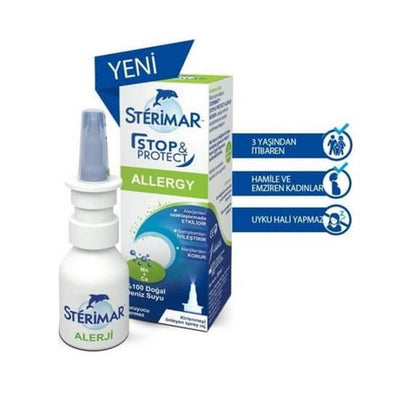 Sterimar Stop & Protect Alerji Nasal Spray for Allergies & Congestion Relief - Natural Hypertonic Seawater Solution, 0.6