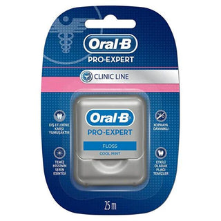 Oral-B Pro-Expert Clinic Dental Floss - Effective Plaque Removal, Gentle on Gums Oral-B Pro-Expert Clinic Dental Floss - Gentle & Effective Dental floss, Oral B Pro-Expert Clinic, Interdental cleaning, Effective plaque removal, Gentle on gums, Oral hygiene, Dental care, Oral B, Pro-Expert Clinic Line, Freshness, Coolness, Resistant to shredding, Sensitive gums, Daily oral hygiene, Plaque removal