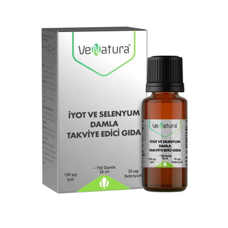 VeNatura Iodine and Selenium Supplement Drops - Thyroid Support, Antioxidant Benefits - 1.01 fl oz VeNatura Iodine & Selenium Drops - Thyroid Support & Antioxidant iodine supplement, selenium supplement, dietary supplement drops, thyroid support supplement, antioxidant supplement, health and wellness, nutrition, VeNatura