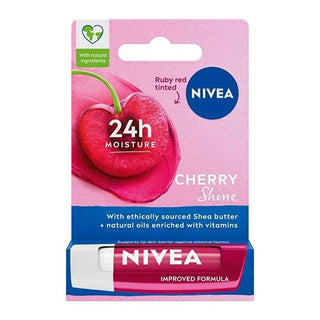 Nivea Cherry Lip Care Balm - Moisturizing, Tinted, Dermatologically Tested - 4.8g Nivea Cherry Lip Balm - Moisturizing & Tinted lip care, moisturizing lip balm, cherry flavored lip balm, dermatologically tested lip care, tinted lip balm, Nivea, lip balm, cherry lip balm, dry lip care, lip moisturizer, cosmetics, skincare, beauty products