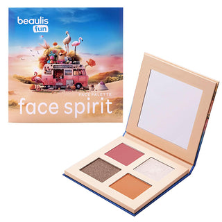 beaulys fun face spirit palette luminous play front view, beaulys fun face spirit palette luminous play colors, beaulys fun face spirit palette luminous play swatches Beaulis Fun Face Spirit Palette 903 - Luminous Play | Enhances All Skin Tones Beaulis Fun Face Spirit Palette - Luminous Play beaulys, face-pallete, luminous-play, blush, highlighter, bronzer, makeup, beauty, cosmetics, ai-generated