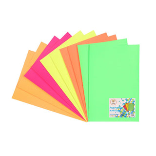 Lino - Vibrant Fluorescent Cardstock Pack for Crafts & Art Projects - 5 Colors, 10 Sheets (7.87 x 11.81 inches) Lino Fluorescent Cardstock Pack for Crafts fluorescent cardstock, colorful art supplies, craft paper, art project materials, fluorescent paper for crafts, craft supplies, art supplies, educational materials, cardstock pack, vibrant colors, creative materials
