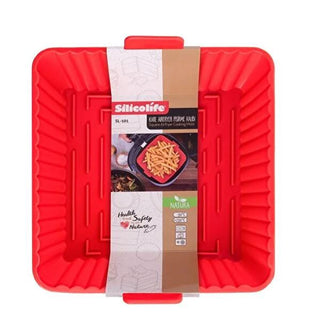 Silicolife Reusable Air Fryer Silicone Liner: Square, Heat Resistant, and Non-Stick Cooking Container for Air Fryers & Ovens Silicolife Air Fryer Liner: Reusable, Non-Stick, Easy Clean! air fryer container, air fryer silicone liner, reusable air fryer insert, oven safe silicone mold, square air fryer accessories, heat resistant cooking container, non-stick air fryer pan, air fryer accessory, reusable cooking container, heat resistant liner, non-stick liner, silicone cooking mold, square air fryer, oven safe
