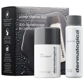 Dermalogica Power Cleanse Duo: Travel Skincare Set for Bright, Smooth Skin - Vegan, Cruelty-Free, Exfoliating Powder & Cleansing Oil Dermalogica Power Cleanse: Travel Skincare for Bright Skin Dermalogica Power Cleanse Duo, travel size skincare set, vegan cleansing oil, exfoliating powder, daily microfoliant, gentle skin exfoliation, cruelty-free skincare, brightening skincare routine, pore cleansing, dermalogica precleanse, skincare set, travel skincare, vegan skincare, cruelty-free, exfoliant, cleanser, vi