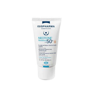 isis pharma neotone radiance spf 50+ light sunscreen bottle, sunscreen application on skin, before and after using isis pharma sunscreen Isis Pharma Neotone Radiance SPF 50+ Sunscreen - Light | 30 ml Isis Pharma Neotone Radiance SPF 50+ - Light Sunscreen isis-pharma, sunscreen, spf-50, color-enhancing, sensitive-skin, brown-spots, skincare, vegan-friendly, ai-generated, 30-ml