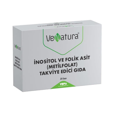 VeNatura Inositol and Folic Acid (Methylfolate) Dietary Supplement - 20 Sachets for Reproductive Health & Mental Wellnes