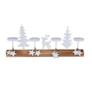 Koopman Tealight Holder Xmas Scene: Festive Christmas Decoration - 15.75" Wooden Candle Holder for Holiday Decor & Cozy Atmosphere Koopman Tealight Holder - Christmas Decoration, Xmas Scene tealight holder, Christmas decoration, Xmas scene, holiday decor, wooden tealight holder, festive tealight candle holder, Christmas scene decoration, tabletop Christmas decor, Xmas scene Design, holiday atmosphere, Christmas season, decorative piece, mantelpiece, table display, classic aesthetic, timeless aesthetic, dura