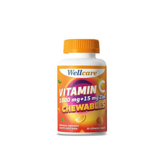 Wellcare Vitamin C + Zinc Chewable Tablets - Immune System Support Supplement Wellcare Vitamin C + Zinc Chewable Tablets for Immune Support Vitamin C supplement, Zinc supplement, Chewable vitamins, Immune system support, Antioxidant supplement, Health supplements, Dietary supplements, Wellness products