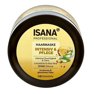 Isana Professional: Hydrating Hair Mask for Dry, Damaged Hair - Vegan, Silicone-Free - Rice Milk, Aloe Vera, Lotus Flowe