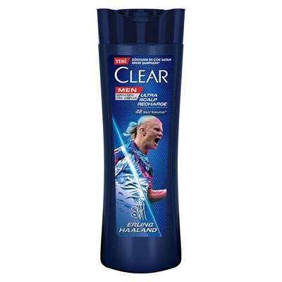 Clear Men Erling Haaland Anti-Dandruff Shampoo: 48-Hour Oil Control & Scalp Recharge - Refreshing Lemon Scent, Powerful 