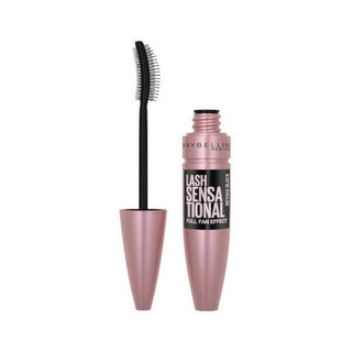 maybelline lash sensational mascara in intense black, close-up of maybelline lash sensational mascara brush, maybelline lash sensational mascara applied on lashes Maybelline Lash Sensational Full Fan Effect Mascara - Intense Black | 0.32 fl oz Maybelline Lash Sensational - Full Fan Effect maybelline, mascara, full-fan-effect, intense-black, waterproof, jazz-up-your-looks, beauty-products, makeup-essentials, ai-generated