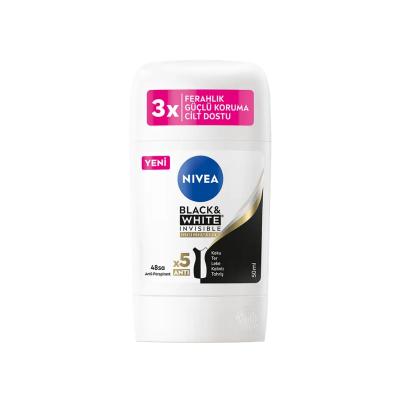 Nivea Black Invisible Smooth Women's Stick Deodorant: 48H Stain-Free Protection for Black & White Clothes, Alcohol-Free