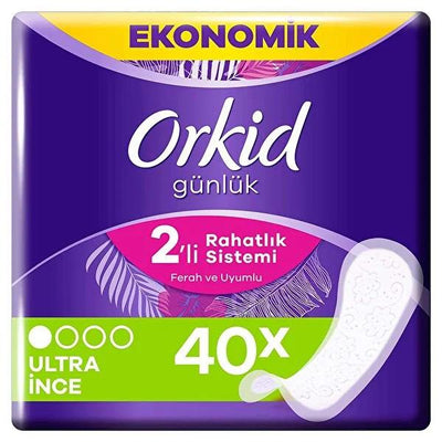 Orkid Ultra-Thin Daily Pads for Women - 40 Count, Breathable & Comfortable Feminine Hygiene Products