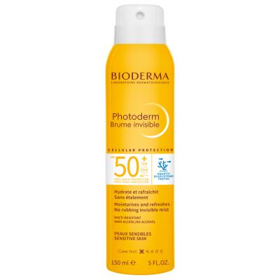 Bioderma Photoderm Brume Invisible SPF50 Sunscreen Spray - Hypoallergenic, Fragrance-Free, Water-Resistant Protection