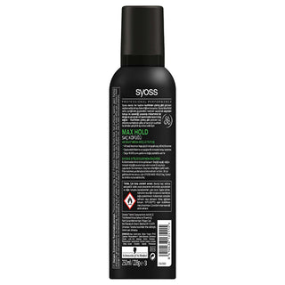 Syoss Max Hold Hair Mousse - Level 5 - 48H Lasting, Strong Hold, Anti-Static & Shine - Professional Hair Styling Foam for Frizz Control & Volume Syoss Hair Mousse: Max Hold - 48H Lasting Style & Shine hair mousse, strong hold hair mousse, long lasting hair mousse, anti-static hair styling, hair styling foam, syoss hair mousse, maximum hold hair product, hair mousse for volume, hair mousse for hold, frizz control hair mousse, hair styling, hair care, styling foam, strong hold, level 5 hold, 48-hour hold, shi