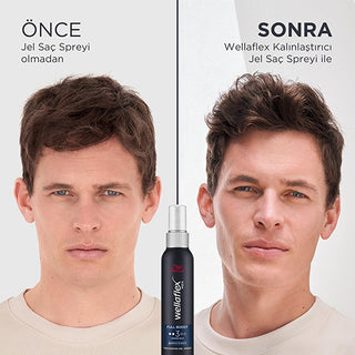 wella wellaflex men full boost gel spray, wella strong hold hair gel for men, vegan men hair styling gel with strong hold Wella Wellaflex Men Full Boost Gel Spray - Achieve Thicker Hair & Strong Hold | 150 ml Wella Wellaflex Men Full Boost Gel Spray - Strong Hold 150 ml wella, men-hair-care, hair-gel, strong-hold-gel, vegan-products, hair-styling, thicker-hair, full-boost, grooming, ai-generated