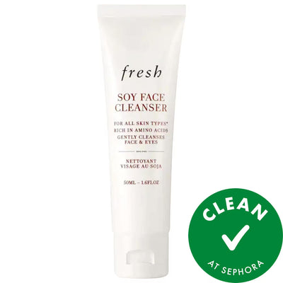 Fresh Mini Soy pH-Balanced Hydrating Face Wash: Gentle Cleanser & Makeup Remover for Sensitive Skin, Vegan & Cruelty-Fre