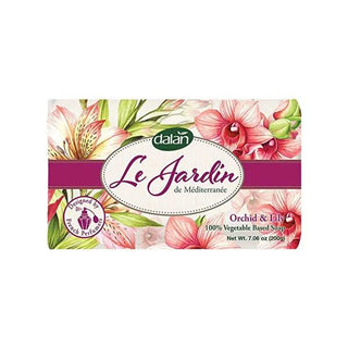 Dalan Le Jardin Orchid & Lily Soap: Luxurious Floral Scented Vegetable Based Solid Soap for Gentle Cleansing, 200 gr Dalan Orchid & Lily Vegetable Soap - Luxurious Floral Cleanse Dalan soap, Solid soap, Orchid lily soap, Vegetable based soap, Floral scented soap, Gentle cleansing soap, Luxury bath soap, Natural soap, French perfumer soap, Dalan, soap, Orchid, lily, floral, scented, vegetable-based, cleansing, luxury, bath, natural, French perfumer, skincare, personal care, beauty, bath and body, gifts, self