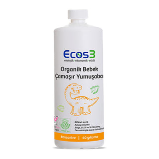 ecos3 organic baby laundry softener 1000 ml, eco-friendly baby laundry softener bottle Ecos3 Organic Baby Laundry Softener - Extra Concentrated 40 Washes | 33.8 fl oz Ecos3 Organic Baby Laundry Softener 1000 ml ecos3, baby-laundry-softener, organic, vegan, eco-friendly, concentrated, family-friendly, softener, biodegradable, ai-generated