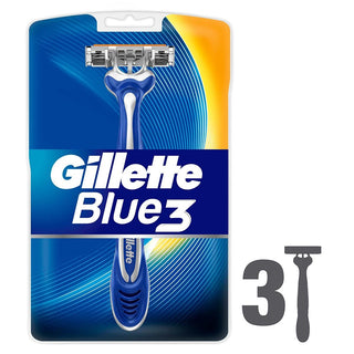 Gillette Blue3 Disposable Razor for Men - Smooth Shave, Comfortgel Technology, 3 Chrome-Coated Blades Gillette Blue3 Disposable Razor - Smooth Shave & Comfort Disposable Razor, Gillette Blue3, Shaving Razor, Men's Grooming, Affordable Shaving Solution, Smooth Shave, Comfortgel Technology, Chrome-Coated Blades, Non-Slip Handle, Easy-to-Rinse, Daily Grooming, Travel Razor, Backup Razor, Men's Shaving, Shaving Essentials