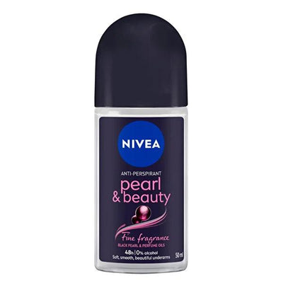 Nivea Pearl & Beauty Roll-On Deodorant: 24-Hour Odor & Sweat Protection for Smooth, Beautiful Underarms | Alcohol & Dye-