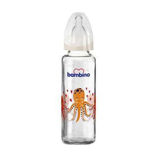 bambino glass bottle 225ml octopus design, cream and yellow octopus baby bottle Bambino Glass Bottle 225ml - Octopus Design | 0+ Months Bambino Glass Bottle 225ml - Octopus Design | 0+ Months bambino, glass-bottle, baby-feeding, octopus-design, 0-months, parents, caregivers, slow-flow, safe-feeding, ai-generated