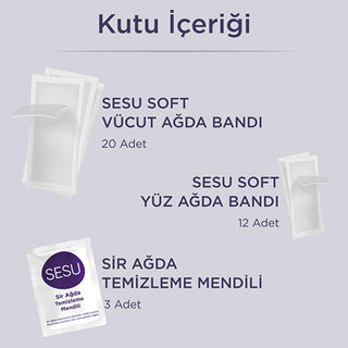 sesu soft wax strips packaging, sesu soft wax strips in action, sesu soft wax strips with cleansing wipes Sesu Soft Wax Strips - Easy to Use | 32 Strips Sesu Soft Wax Strips - Easy to Use | 32 Strips wax-strips, hair-removal, beauty-care, skincare, easy-to-use, ecocert, dermatologically-tested, ultimate-smoothness, women, ai-generated