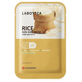 Leaders Labotica Rice Extract Face Mask - Brightening & Moisturizing Sheet Mask for Glowing Skin, 0.68 fl oz Leaders Labotica Rice Extract Face Mask for Brightening & Moisturizing rice extract face mask, brightening face mask, moisturizing skincare, natural skincare products, sheet face mask, glowing skin, skincare routine, Korean skincare, brightening skincare, hydration, antioxidant skincare, face mask for dull skin, skincare for hyperpigmentation