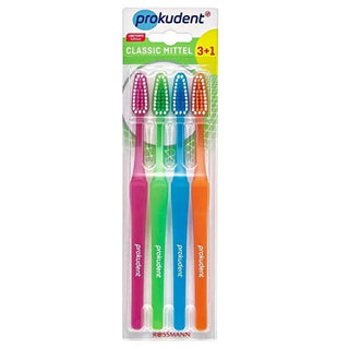 Prokudent Manual Toothbrush Set - Classic Medium Bristle Structure, 4-Pack for Effective Oral Care Prokudent Manual Toothbrush Set - 4 Pack Oral Care Manual toothbrush, Toothbrush set, Prokudent toothbrush, Classic toothbrush, Oral care products, Family toothbrush set, Oral hygiene, Toothbrush, Dental care, Personal care, Health and wellness, Prokudent oral care