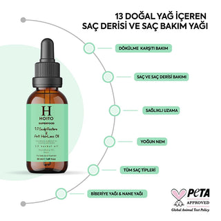 Hoito Rosemary & Peppermint Hair Oil: Superfood Anti-Hair Loss & Scalp Treatment - Promotes Hair Growth, Thickening, and Repair (1.69 fl oz) Hoito Rosemary Oil: Hair Loss Treatment, Thickening - 1.69 fl oz hair loss treatment oil, rosemary hair oil, peppermint hair oil, hair and scalp treatment, hair thickening oil, hair growth oil, natural hair loss remedy, scalp moisturizing oil, anti hair loss oil, hair repair oil, hair oil, rosemary, peppermint, plant extracts, anti-hair loss, strengthens hair, moisturi