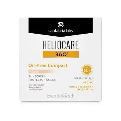 Heliocare Oil-Free Sunscreen Compact SPF 50 - Protects Against UV Damage, Evens Skin Tone, Compact & Portable