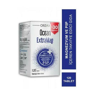 Orzax Ocean Extramag: High Absorption Magnesium Complex (Citrate, Malate, Bisglycinate) + B6 - 120 Tablets for Muscle & Bone Support Orzax Ocean Extramag: Magnesium + B6 for Muscle, Bone & Energy Magnesium supplement, Magnesium citrate, Magnesium malate, Magnesium bisglycinate, Vitamin B6 supplement, Magnesium tablets, Muscle support supplement, Bone health supplement, magnesium, citrate, malate, bisglycinate, vitamin B6, muscle support, bone health, energy, energy boost, relaxation, sleep aid, tablets, mag