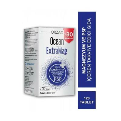 Orzax Ocean Extramag: High Absorption Magnesium Complex (Citrate, Malate, Bisglycinate) + B6 - 120 Tablets for Muscle & 