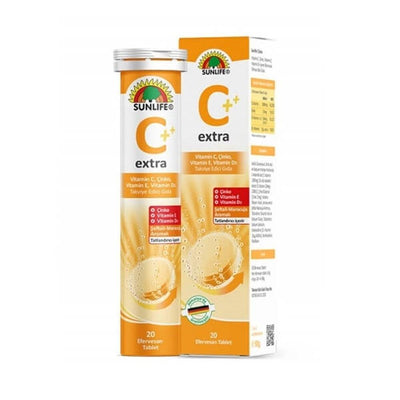 Sunlife Effervescent Vitamin C Extra Supplement Tablets - Boosts Immunity & Antioxidant Support