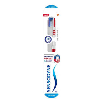 Sensodyne Sensitive Toothbrush for Sensitive Teeth and Gums - Gentle Oral Care, Soft Bristle, Effective Interdental Clea