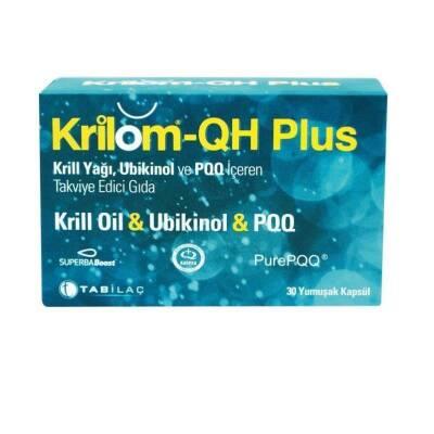 Krilom QH Plus: Krill Oil, Ubiquinol & PQQ - Antioxidant & Omega-3 Dietary Supplement for Heart & Brain Health (30 Softg