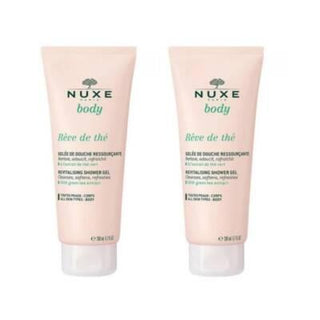 Nuxe Reve De The Revitalizing Shower Gel (2 x 200ml): Gentle, Vegan Formula with Green Tea for a Refreshing & Natural Cleanse Nuxe Reve De The Shower Gel: Revitalizing Green Tea & Vegan Formula Revitalizing Shower Gel, Nuxe Shower Gel, Green Tea Shower Gel, Vegan Shower Gel, Gentle Cleansing Shower Gel, Plant based shower gel, Refreshing body wash, Daily shower gel, Rhubarb shower gel, Natural shower gel, Shower Gel, Body Wash, Green Tea, Vegan, Gentle Cleansing, Plant based, Refreshing, Daily use, Rhubarb,