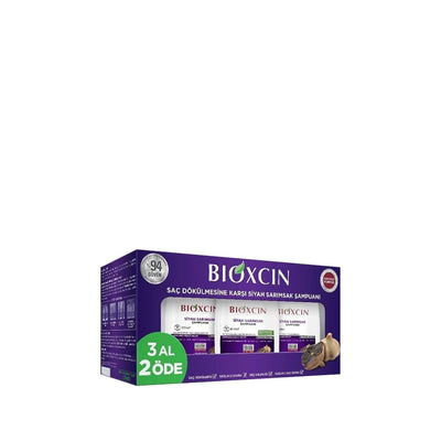 Bioxcin Black Garlic Shampoo 3x300ml - Natural Hair Care Bulk Pack