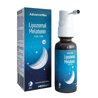 Advancemax Lipomozal Melatonin Spray 30ml - Natural Sleep Aid, Gluten-Free, 150 Puffs