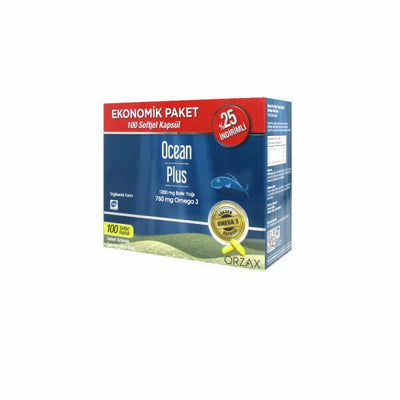 Ocean Plus: Lemon Flavored Omega 3 Fish Oil Supplement - 780mg Total Omega-3, High EPA & DHA, 100 Softgels for Heart & B