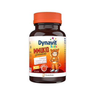 Dynavit Kids Immukid 60 Gummies - Immune System Support for Children with Vitamin C, D, Zinc, and Elderberry Dynavit Kids Immukid 60 Gummies - Immune Support Kids Immune System Supplement, Chewable Vitamins for Children, Vitamin C and D Supplement, Zinc and Elderberry for Kids, Immune Support Gummies, Dietary Supplement Gummies for Kids, Health Supplements for Children, Orange Flavored Vitamins, Natural Immune Boosters, Kids Health Products