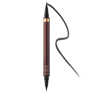 Eye Defining Pen: Dual-Ended Liquid Eyeliner - Create Bold & Precise Lines with Blackest Black, Paraben & Sulfate-Free Formula Eye Defining Pen: Dual Liquid Eyeliner - Bold, Precise Lines liquid eyeliner, dual-ended eyeliner, fine tip eyeliner, brush tip eyeliner, blackest black eyeliner, paraben-free eyeliner, sulfate-free eyeliner, fragrance-free eyeliner, eye defining pen, dramatic wing eyeliner, eyeliner, makeup, eye makeup, cosmetics, fine calligraphy tip, brush tip, black eyeliner, sulfate free, parab