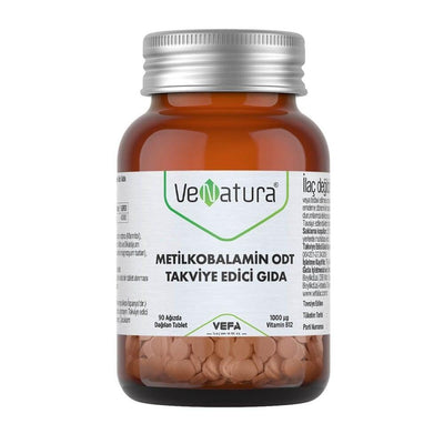 VeNatura Vitamin B12 (Methylcobalamin) Supplement - 90 Orally Disintegrating Tablets - Vegan, Gluten-Free, 1000 µg Stren