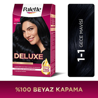 Palette Deluxe Gece Mavisi Hair Dye - Long-Lasting Vibrant Night Blue Hair Color with Nourishing Properties Palette Deluxe Gece Mavisi Hair Dye - Vibrant Night Blue Color hair dye, long-lasting hair color, nourishing hair dye, Gece Mavisi hair color, Palette Deluxe Saç Boyası, Night Blue hair dye, vibrant hair color, healthy hair dye, cosmetic, beauty, hair care